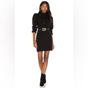 For Love and Lemons Jules Soft Elegant Black Knit Dress NWT Medium
